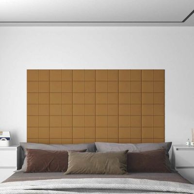 vidaXL Nástenné panely 12 ks hnedé 30x15 cm zamat 0,54 m²
