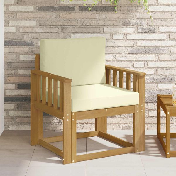 vidaXL 2 Kus Záhradná súprava gaučov Polyester Biela a krémová