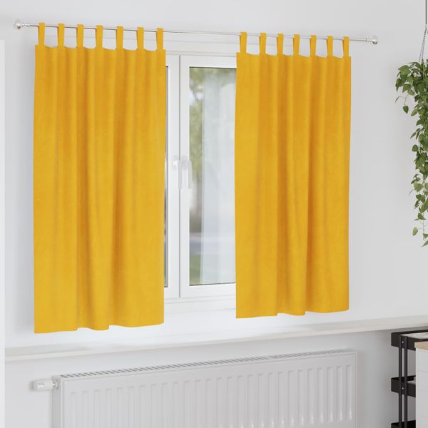 vidaXL Zatemňovacie závesy 2 pcs Horčicová žltá 140 x 175 cm Zamat