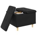 vidaXL Ottoman s Úložným Priestorom Čierny 60 x 60 x 45 cm Umelá koža