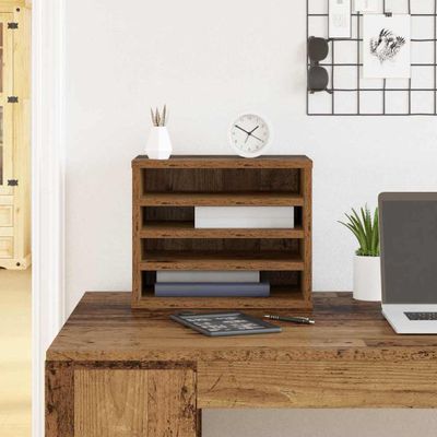 vidaXL Organizér na pult Staré drevo 36 x 26 x 29,5 cm