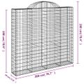 vidaXL Oblúkové gabiónové koše 6ks 200x30x180/200cm pozinkované železo
