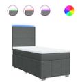 vidaXL Posteľný rám boxsping s matracom tmavosivý 80x200 cm látka
