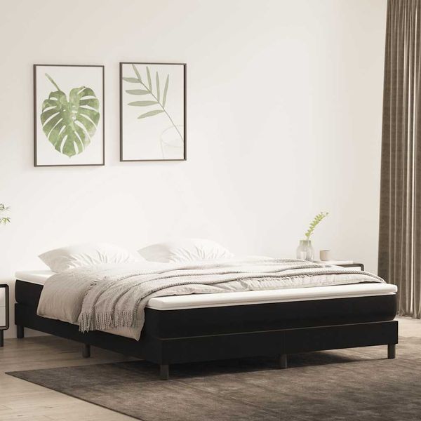 vidaXL Box Spring Posteľ bez matraca Čierna 180x220 cm Zamat