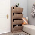 vidaXL Botník so 4 dvierkami dub sonoma 59x24x136 cm drevotrieska