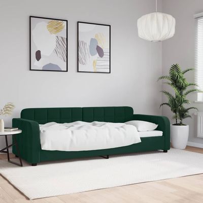 vidaXL Denná posteľ tmavozelená 80x200 cm zamat