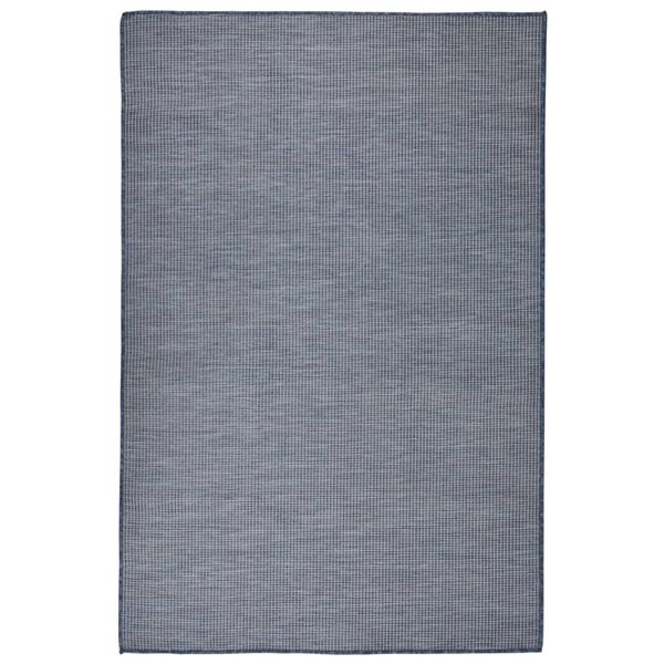 vidaXL Vonkajší koberec s plochým tkaním 120x170 cm modrý