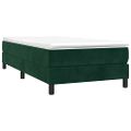vidaXL Posteľný rám s boxspringom tmavozelený 90x200 cm zamat