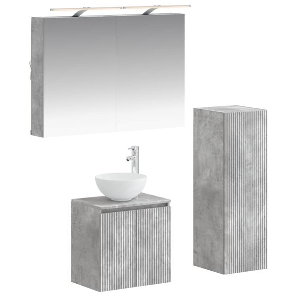 vidaXL Sada kúpeľňového nábytku 4 pcs Betónovo sivá