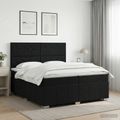 vidaXL Posteľ boxspring s matracom Čierna 200 x 200 cm Látka