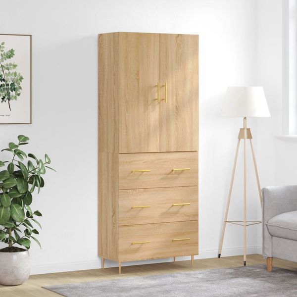 vidaXL Vysoká skrinka dub sonoma 69,5x34x180 cm spracované drevo