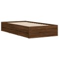 vidaXL Posteľný rám so zásuvkami hnedý dub 75x190 cm kompozitné drevo