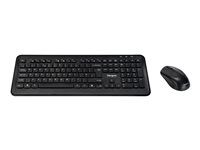 Klávesnica a sada myši - kombinácia - full size - bezdrôtová - 2,4 GHz - QWERTY - severské jazyky - čierna