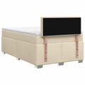 vidaXL Posteľ s boxspringom a matracom a LED Krémová 120 x 200 cm