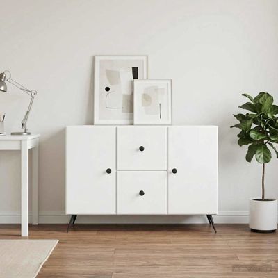 vidaXL Servírovacia skriňa Biela 89 x 34,5 x 60 cm Kompozitné drevo