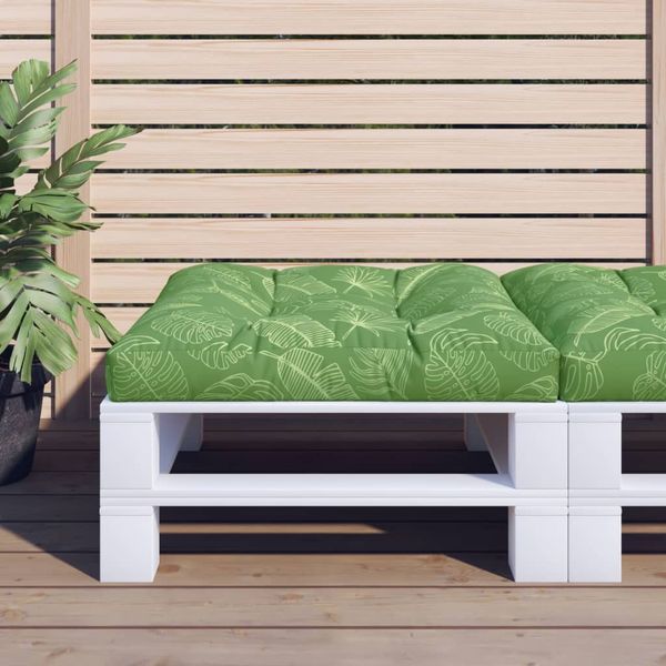 vidaXL Poduška na paletovú pohovku vzor listov 70x70x12 cm látka