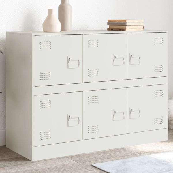 vidaXL Komoda biela 99x39x73 cm oceľ