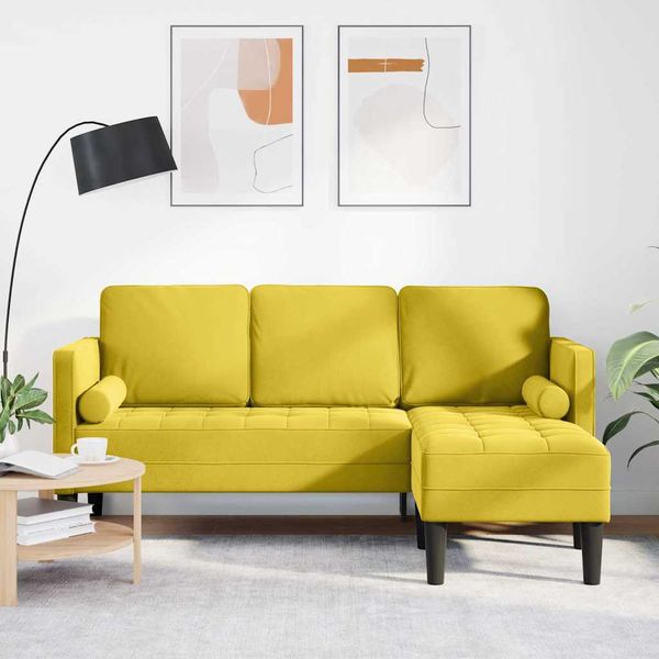 vidaXL Sada pohoviek s vankúšom Žltá Polyester
