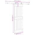 vidaXL Posuvné dvere NARVIK Prírodná a čierna 80 x 210 cm (213,5 cm)