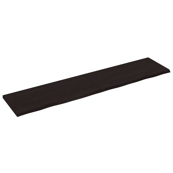 vidaXL Nástenná polica tmavohnedá 220x50x(2-4) cm ošetrený masívny dub