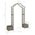 vidaXL Záhradná pergola s kvetináčom sivý jedľový masív