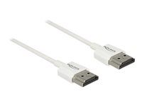 Kábel HDMI s ethernetom - HDMI s pinmi (male) do HDMI s pinmi (male) - 2 m - trojnásobne tienený - biela - podporuje 4K