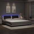 vidaXL Rám postele s LED bez matraca Zadar biely a čierny 200x200 cm