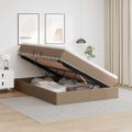 vidaXL Postel s úložným prostorem a matrací Kapučínová 140 x 190 cm