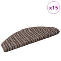 vidaXL Samolepiace schodové rohože 15 ks 65 x 21 x 4 cm Non-Slip Hnedá