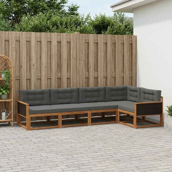 vidaXL Záhradná súprava gaučov 5 pcs Prírodná a antracitová