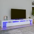 vidaXL TV skrinka s LED svetlami biela 260x36,5x40 cm