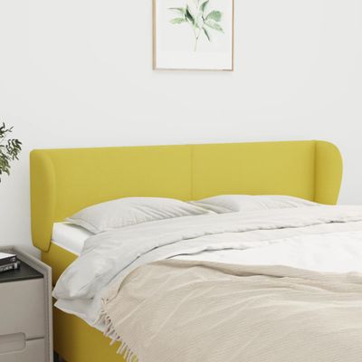 vidaXL Čelo postele so záhybmi zelený 147x23x78/88 cm látka