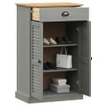 vidaXL Skrinka na topánky VIGO sivá 60x35x96 cm masívna borovica