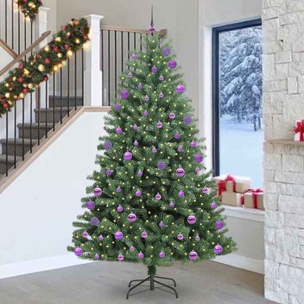 vidaXL Umelý Sklápací Vianočný Stromček Zelená 270 cm PVC a kov