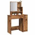 vidaXL toaletný stolík so zrkadlom Old Wood 86,5x35x136 cm