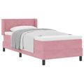 vidaXL Posteľ s pružinovým rámom Ružová 200 x 90 cm Zamat