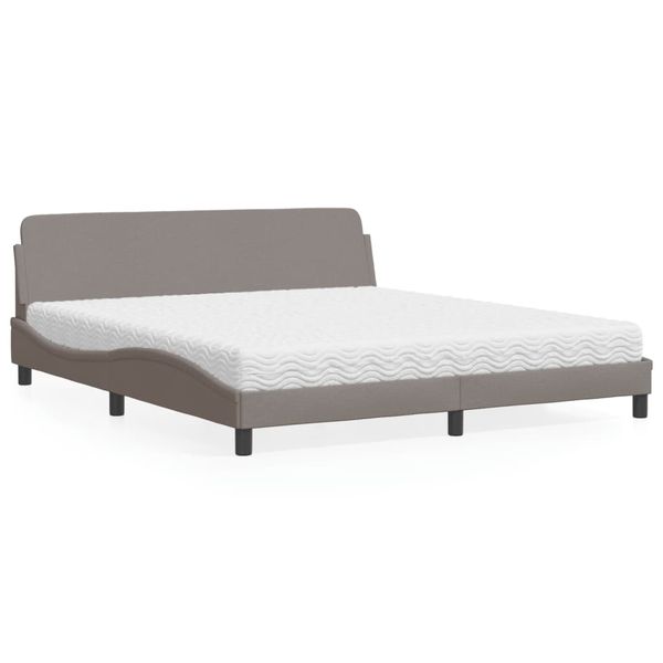 vidaXL Posteľ s matracom Dover sivohnedá 180x200 cm látka