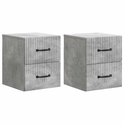 vidaXL Nástenná nočná skrinka 2 pcs Betónovo sivá 34,5 x 33 x 40 cm