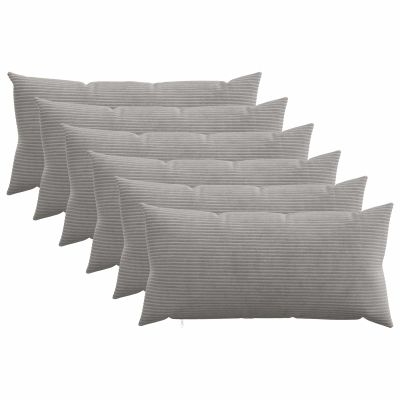 vidaXL Poťah na podložku 6 pcs HEERLEN Svetlosivá 40 x 80 cm manšestr