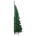 vidaXL Rohový umelý vianočný strom s 300 LED-i Zelená 180 cm PVC a kov