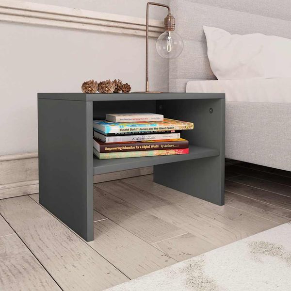 vidaXL Nočné stolíky 2 ks sivé 40x30x30 cm drevotrieska