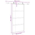 vidaXL Posuvné dvere s kovaním čierne 102,5x205 cm tvrdené sklo