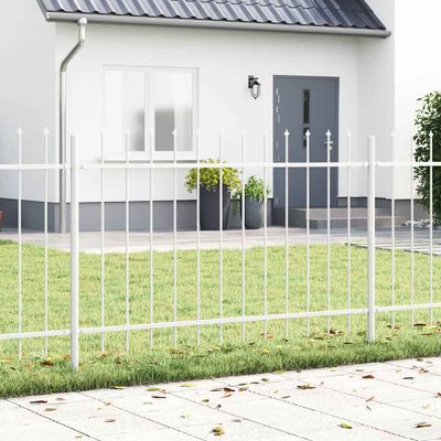 vidaXL Záhradný plot 2 pcs Biela 3,4 x 1 m Práškovaná oceľ