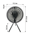 TG-001 Ventilátor 3W so svetlom a USB-C nabíjaním