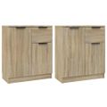 vidaXL Komody 2 ks dub sonoma 60x30x70 cm spracované drevo