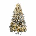vidaXL Umelý výklopný vianočný stromček 300 LED a sada gúľ 180 cm