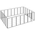 vidaXL Ohrádka pre psov 24 panelov čierna 50x100 cm práškovaná oceľ