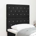 vidaXL LED hlavová doska s LED pásikmi Čierny 80 cm Zamat