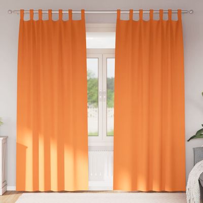 vidaXL Záclony na zatemnenie s krúžkami 2 pcs Jasná oranžová