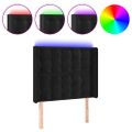 vidaXL Čelo postele s LED čierne 103x16x118/128 cm zamat